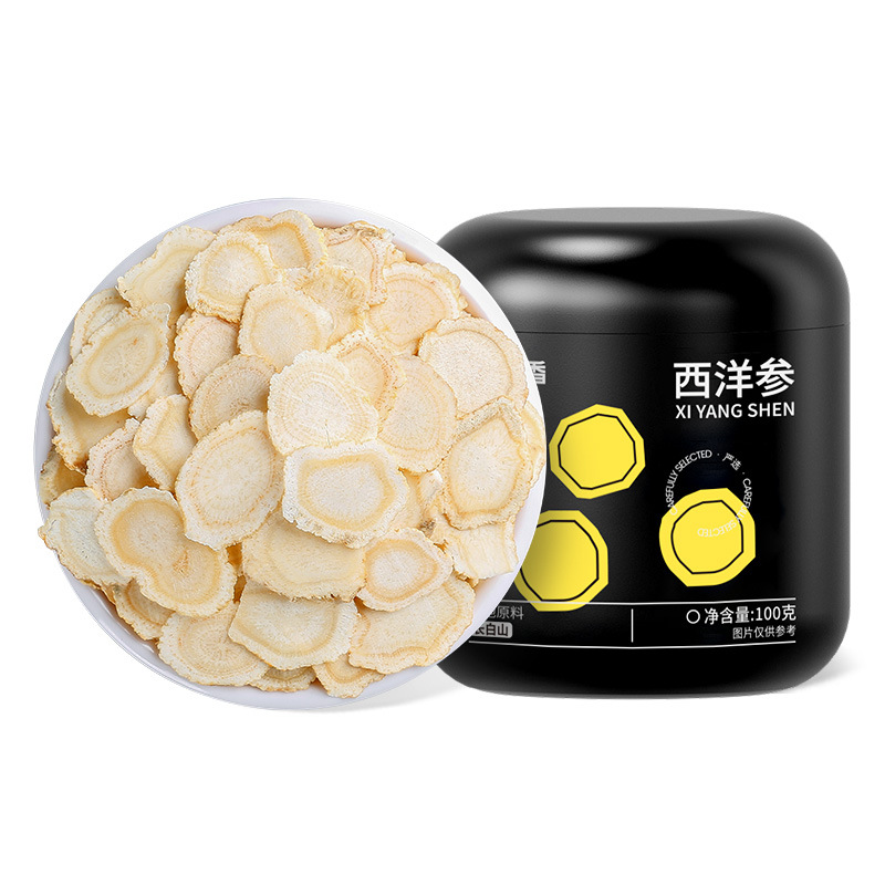 American Ginseng Root Slices 100g Round Jar 0.8-1.0cm Changbai Mountain Panax quinquefolius for Tea and Soup - Image 5