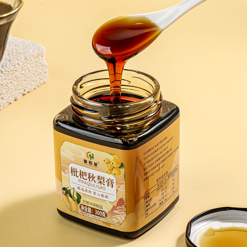 Loquat Autumn Pear Paste Pipa Qiuli Gao 300g Bottle Traditional Herbal Syrup with Honey Lily and Licorice Ready to Eat - Image 2