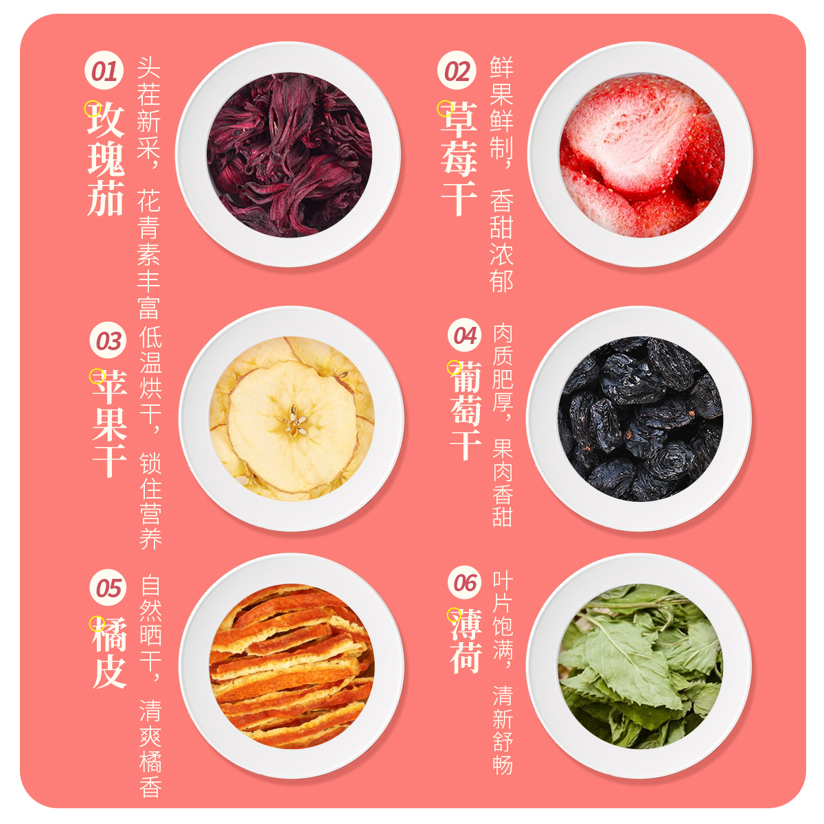 Summer Refreshing Fruit Tea Blend — Roselle, Mint & Dried Fruit Cold-Brew Sachets - Image 2