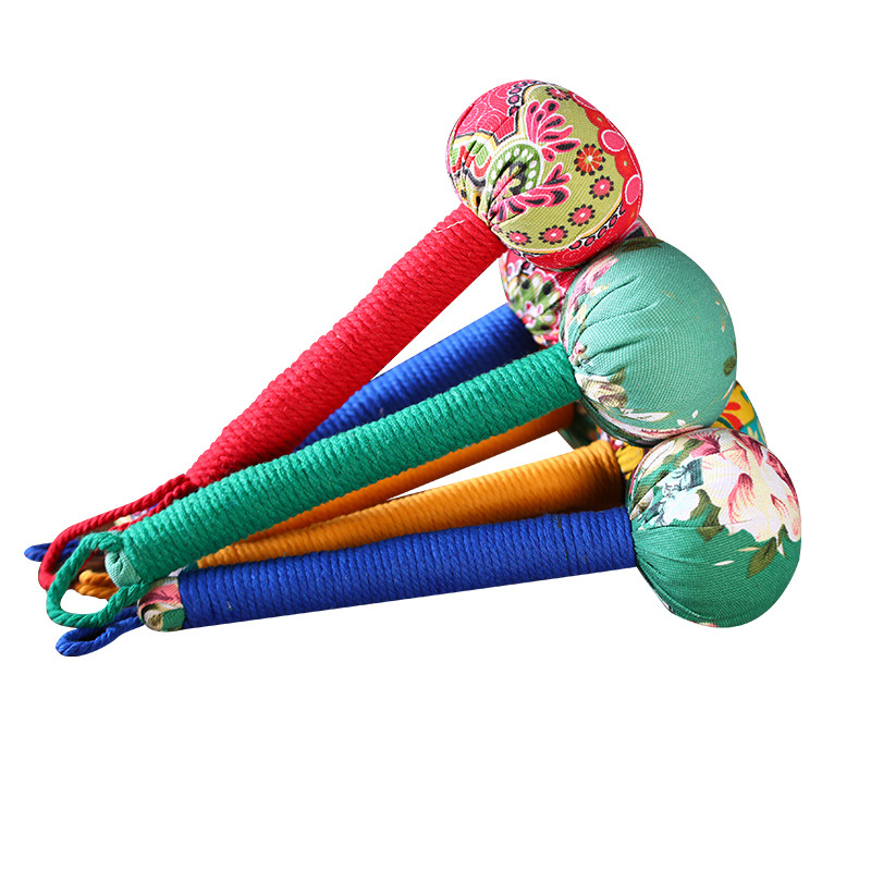 Handmade Mugwort Massage Hammer Ai Cao Hammer 31cm Embroidered Wellness Gift for Meridian Tapping - Image 5