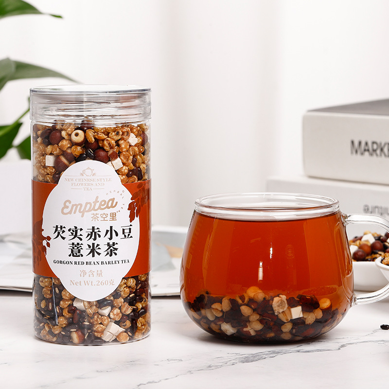 Three-Steam Three-Sun Red Bean & Coix Tea (Sān Zhēng Sān Shài) — Fu Ling, Euryale & Adzuki Blend, 260g Jar - Image 4