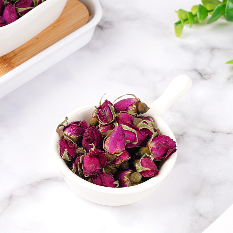 Pingyin Purple Rose Tea (Rosa rugosa) — Sulfur-Free Dried Rose Buds, 50g Jar - Image 2
