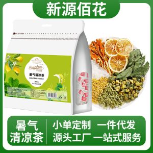 Summer Heat Cooling Tea (暑气清凉茶) — Mint, Honeysuckle & Tangerine Peel Herbal Blend, Cold-Brew Flower Tea