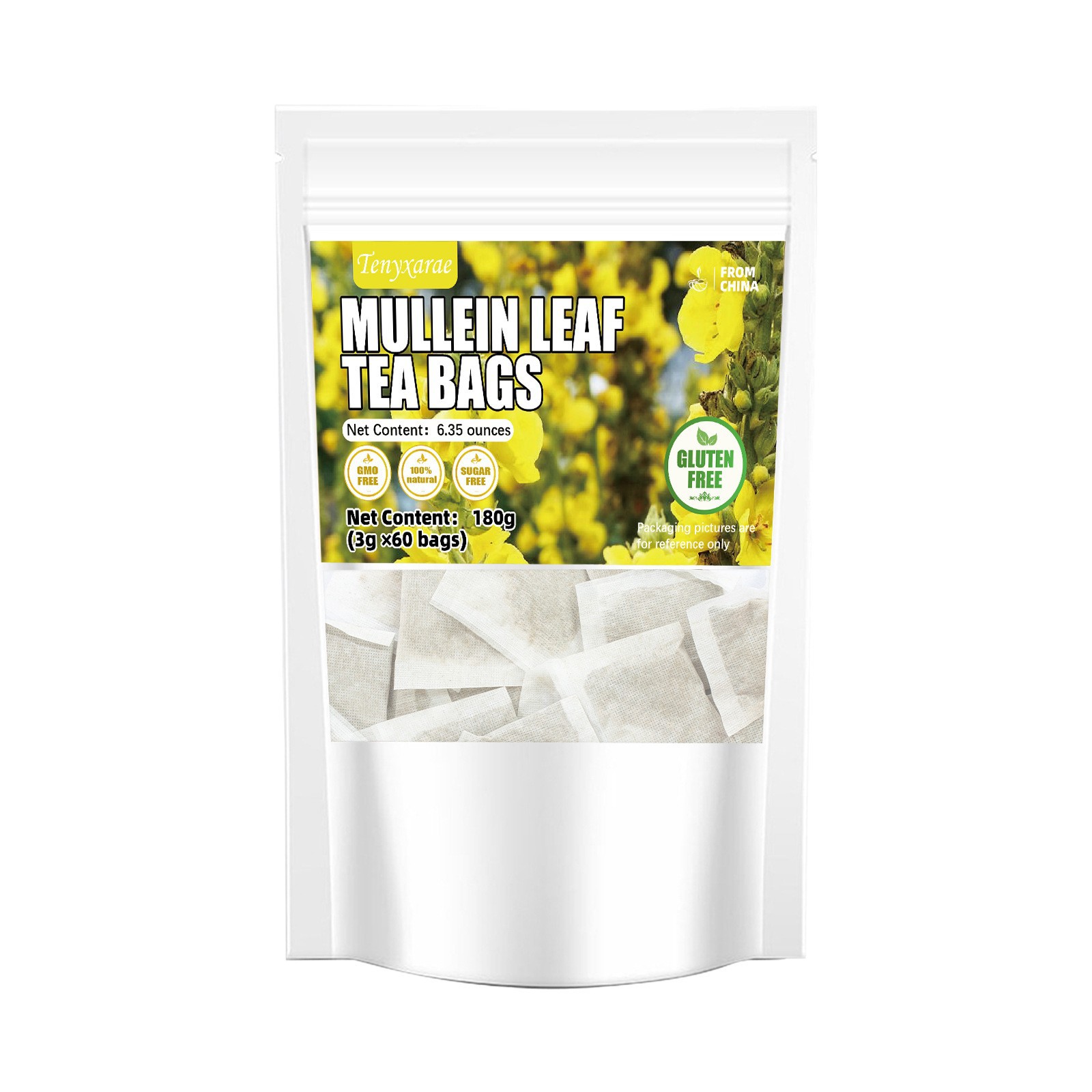Mullein Leaf Tea Bags 60 Count 3g Cold Brew Herbal Tea No Additives - Image 5