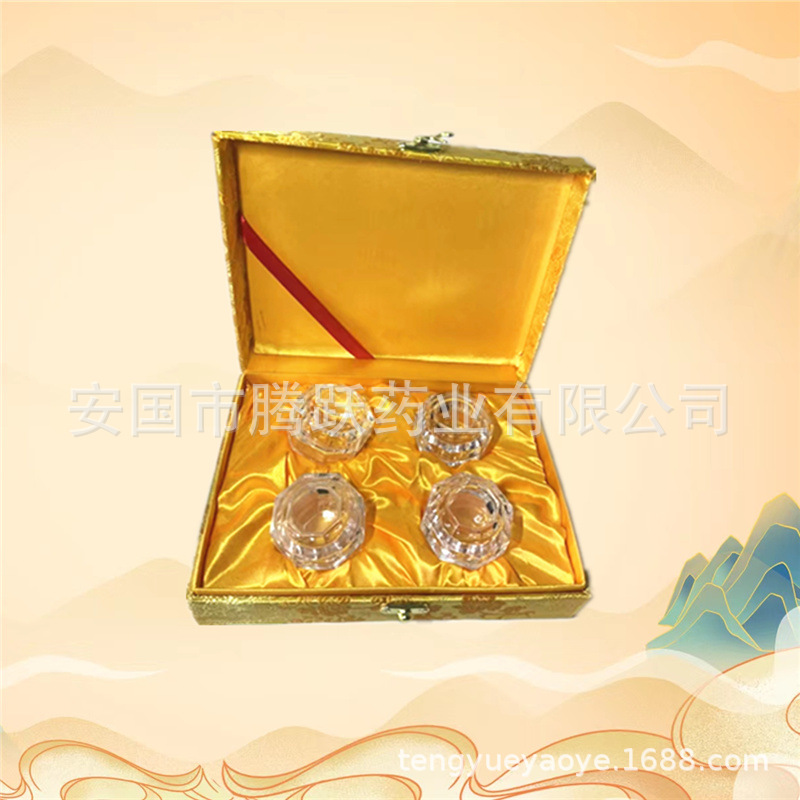 Hexagonal Brocade Gift Box Empty Jewelry Display Case Red Fabric Finish - Image 4
