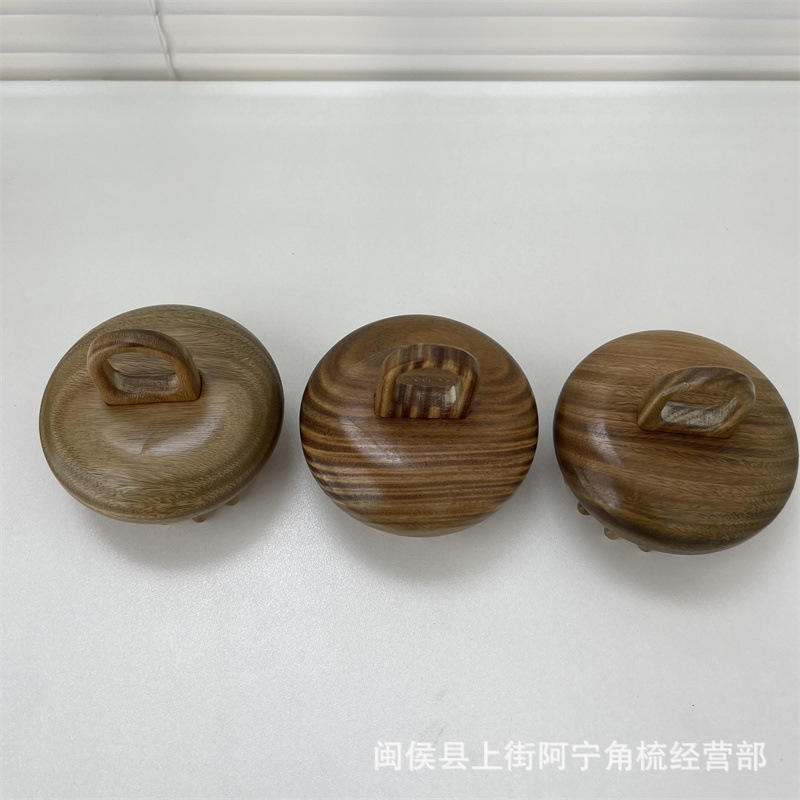 Green Sandalwood Horn Massage Comb 28-Pin Scalp Meridian Brush Portable Head Therapy Tool - Image 4