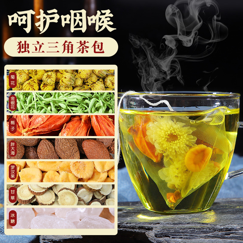 Pang Da Hai Chrysanthemum Herbal Tea Blend with Luo Han Guo Honeysuckle 20 Bags 100g - Image 2