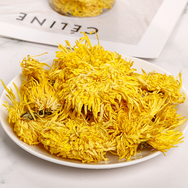 Golden Silk Chrysanthemum Tea (Chrysanthemum morifolium) — Huangshan Whole-Flower Herbal Tea, 15g Jar - Image 2