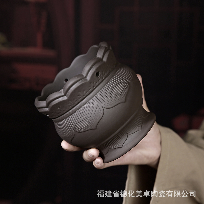 Purple Clay Moxibustion Fire Dragon Cup Ceramic Gua Sha Jar Portable Moxa Burner for Home Body Care 700g - Image 4