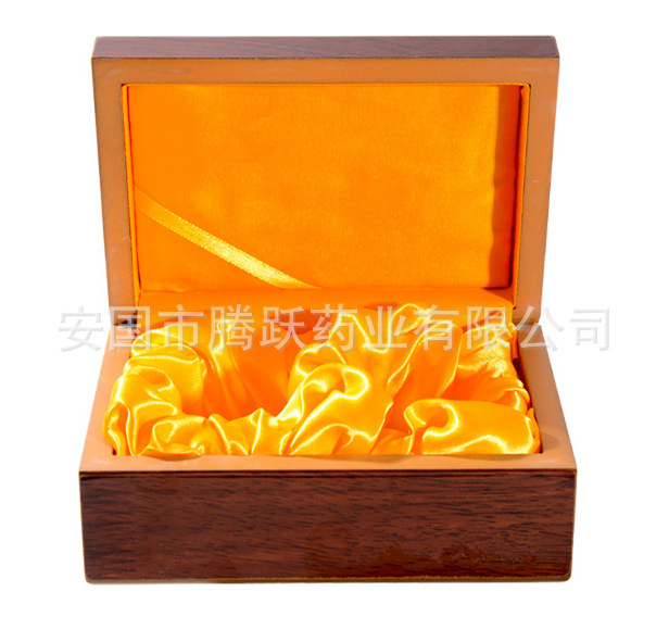 Wooden Gold-Trim Hexagonal Pill Box Two-Pill Chinese Medicine Gift Box Vintage MDF Storage Case - Image 2