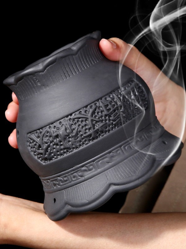 Bian Stone Fire Dragon Moxa Jar TCM Warming Massage Tool for Back Legs and Abdomen 750g - Image 2