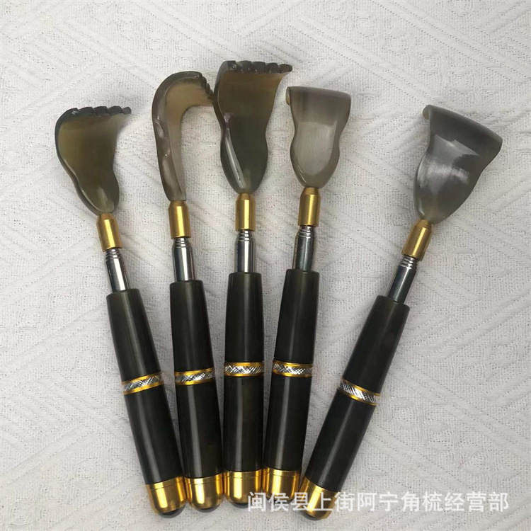 Horn Back Scratcher with Telescopic Handle Adjustable 20cm to 53cm Long Reach Itch Relief Tool - Image 4