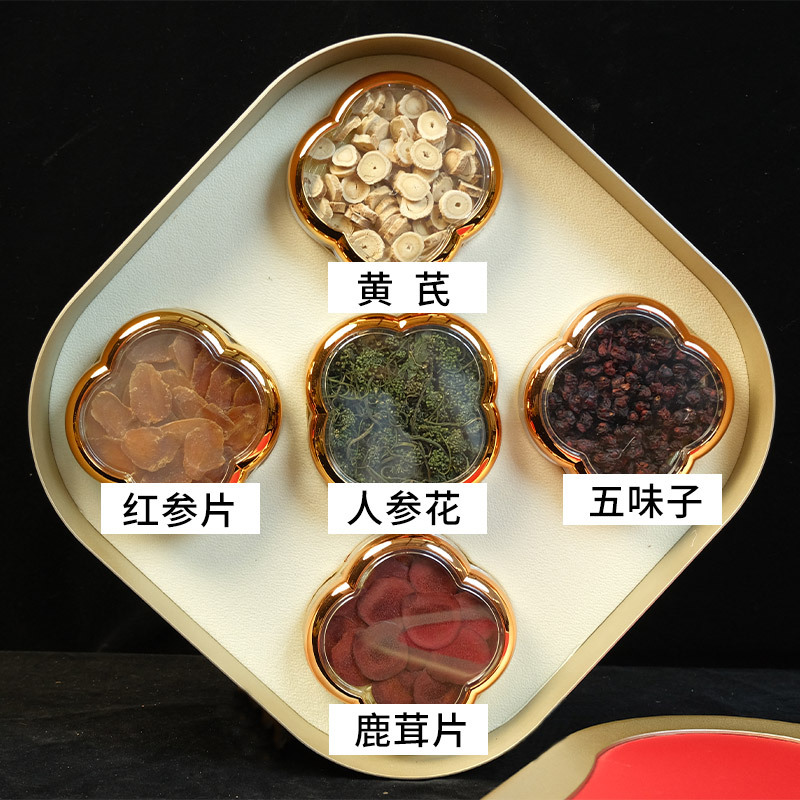Changbai Mountain Five Treasures Gift Box Red Ginseng Velvet Antler Schisandra Astragalus Ginseng Flower - Image 2