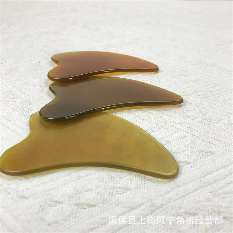Horn Gua Sha Board Dolphin Shape Face Massage Tool Natural Buffalo Horn Scraping Plate Multiple Thickness Options - Image 3