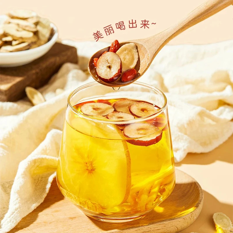 Apple Astragalus Herbal Tea Bags Huang Qi Tea 10g x 10 Bags No Brewing Needed with Goji Red Date Ophiopogon - Image 2