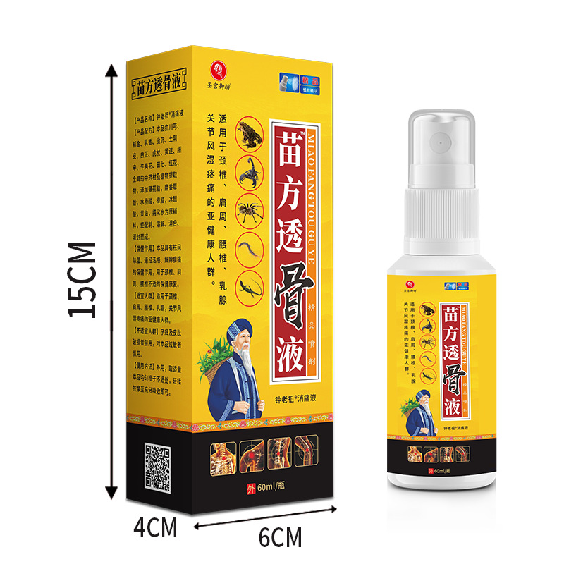 Miao Fang Tou Gu Ye Cooling Spray 60ml External Herbal Body Spray for Neck Shoulder Waist and Legs - Image 4