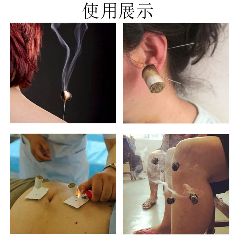Moxa Stick Cones Ai Zhu 1.2cm Grain Moxibustion Cones with Bamboo Stick 200 Pieces for Warming Moxa Therapy - Image 4