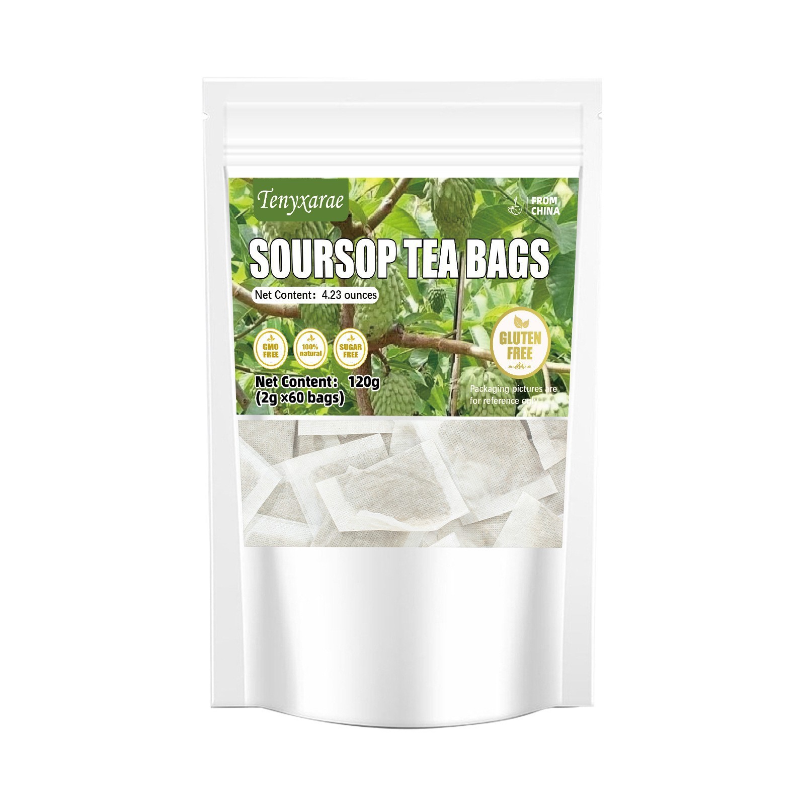 Soursop Graviola Leaf Tea Bags 2g x 60 Bags Caffeine Free Herbal Infusion for Daily Wellness - Image 5