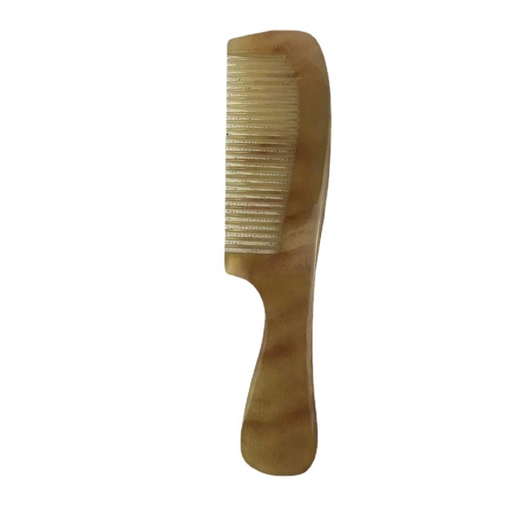 Goat Horn Comb 16cm Medium Handle Massage Comb for Scalp and Hair Care - Image 5