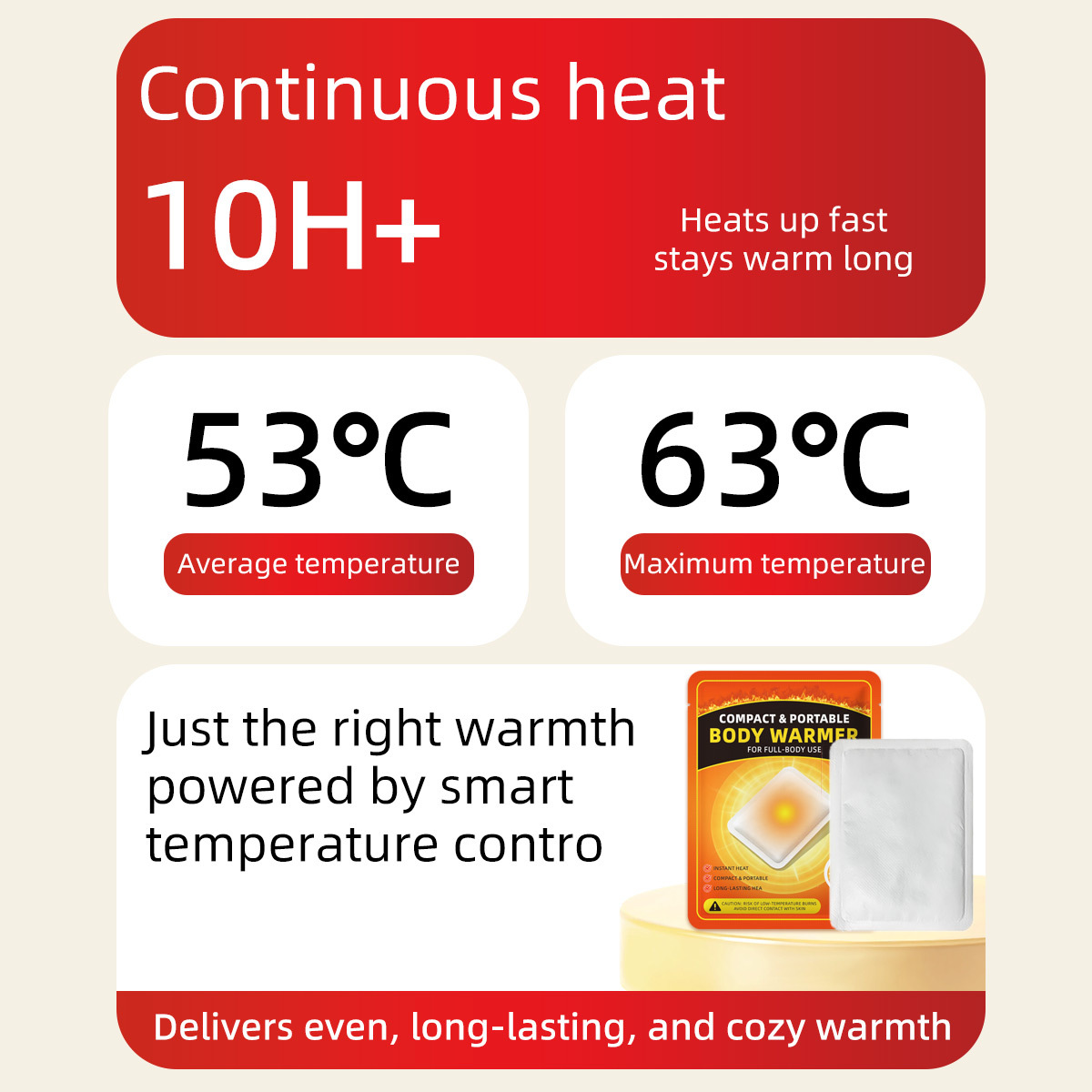 Adhesive Body Warmers Self Heating Warm Patch 8 to 10 Hours for Winter Outdoor Use - Image 2