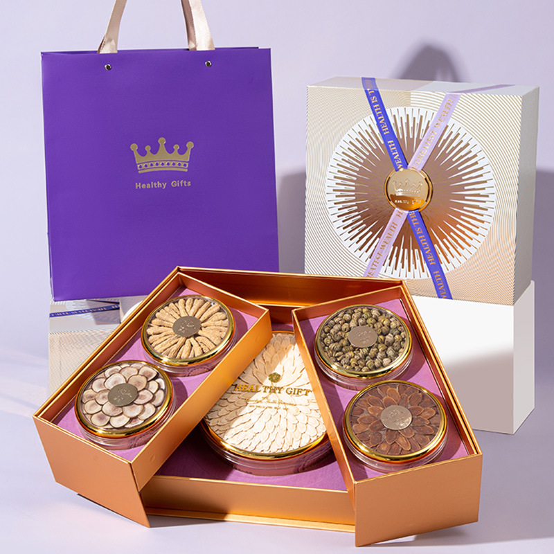 Zi Qi Dong Lai Double Layer Five Herb Gift Box American Ginseng Dendrobium Red Ginseng Deer Antler and Ginseng 80g Spring Festival Gift - Image 5