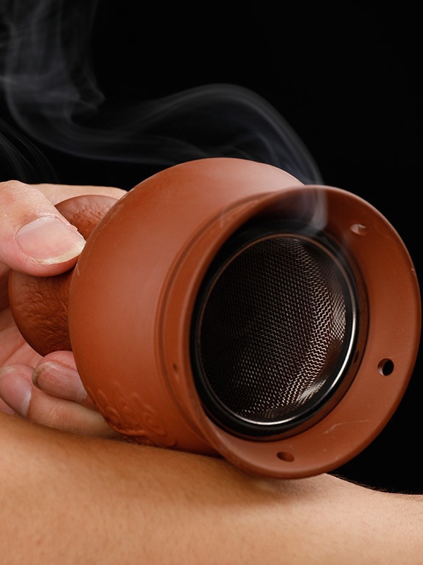 Purple Clay Facial Moxibustion Jar Tao Hua Jiu Guan Ceramic Gua Sha Beauty Tool for Home and Spa Therapy - Image 2