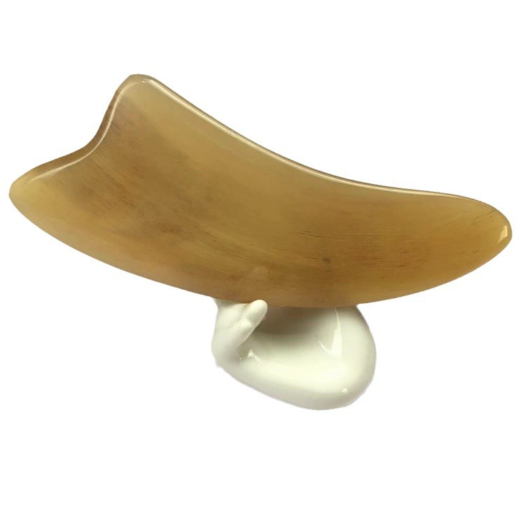 Horn Gua Sha Board Set Thick Triangle Plate Dolphin Shape Facial Scraping Massage Meridian Tool Extra Large 14cm - Image 5