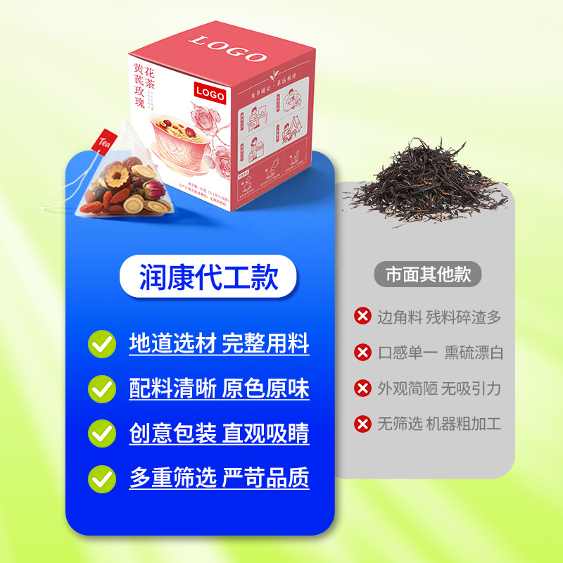 Oolong Rose Herbal Tea Bags 180g Individually Wrapped Triangle Sachets for Daily Wellness - Image 4