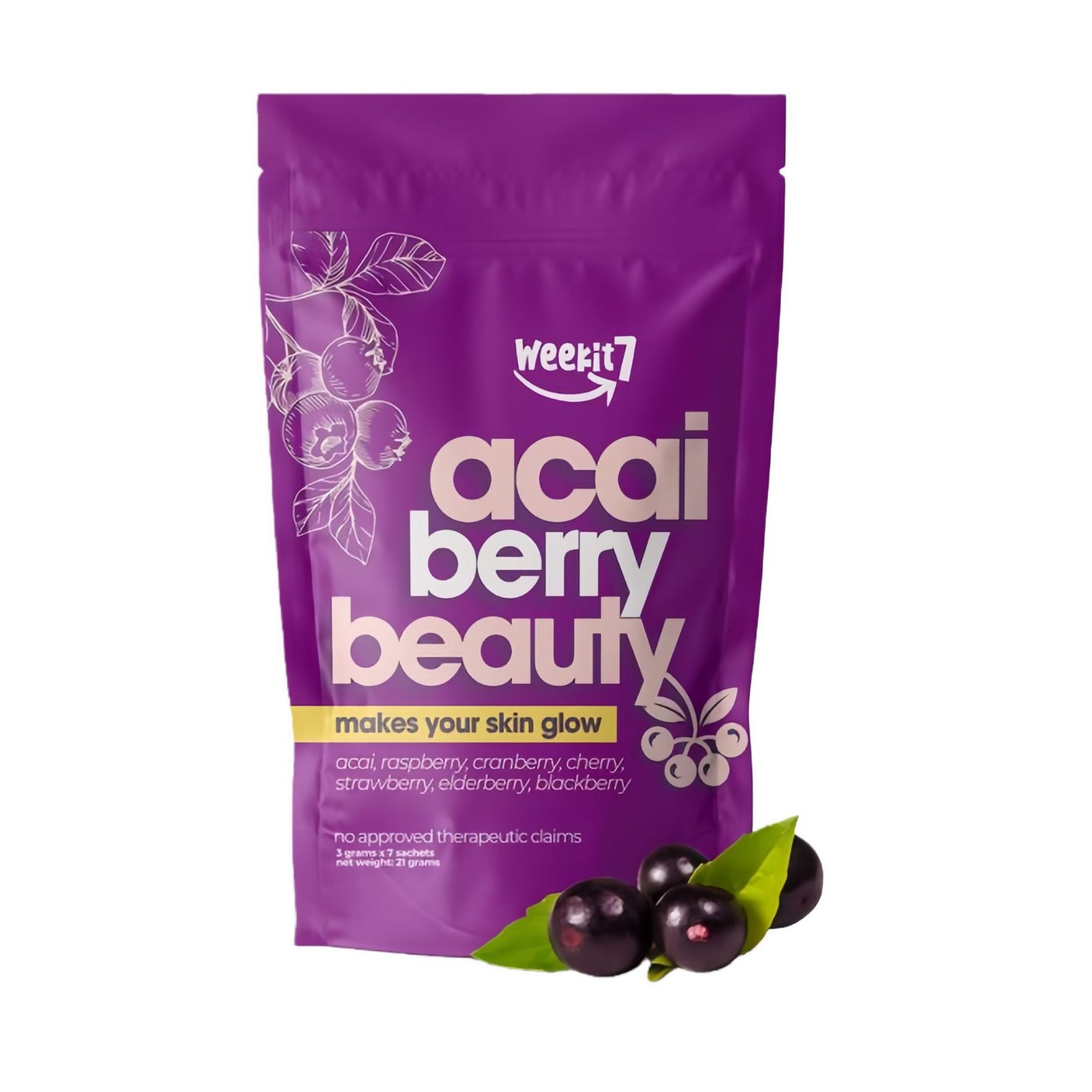Acai Berry Cranberry Fruit Powder 5g Sachets Healthy Beauty Juice Mix 35g Pack - Image 5
