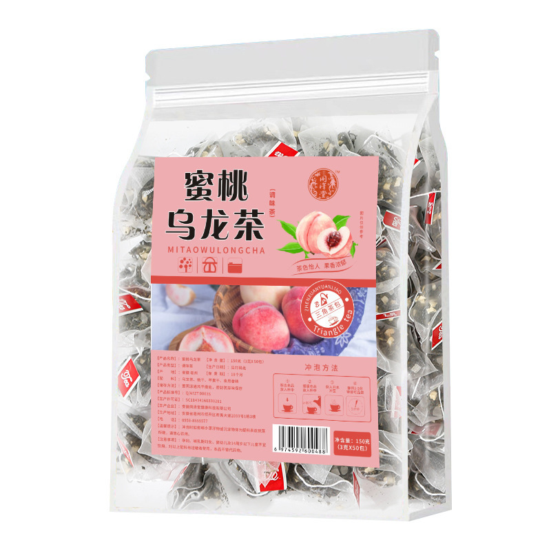 Peach Oolong Tea 50 Pyramid Tea Bags Value Pack Unsweetened Cold Brew Loose Leaf Blend - Image 4