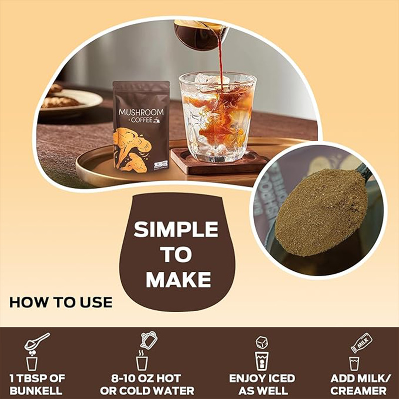 Mushroom Coffee Instant Black Coffee with Lingzhi Reishi and Matcha Sugar Free 180g - Image 3