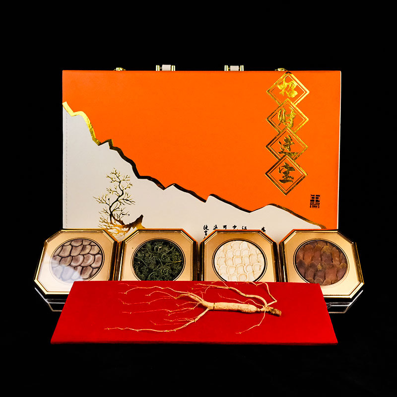 Changbai Mountain Six Treasure Herbal Gift Box with Ginseng Red Ginseng American Ginseng Deer Antler Slices Lingzhi and Dendrobium - Image 2