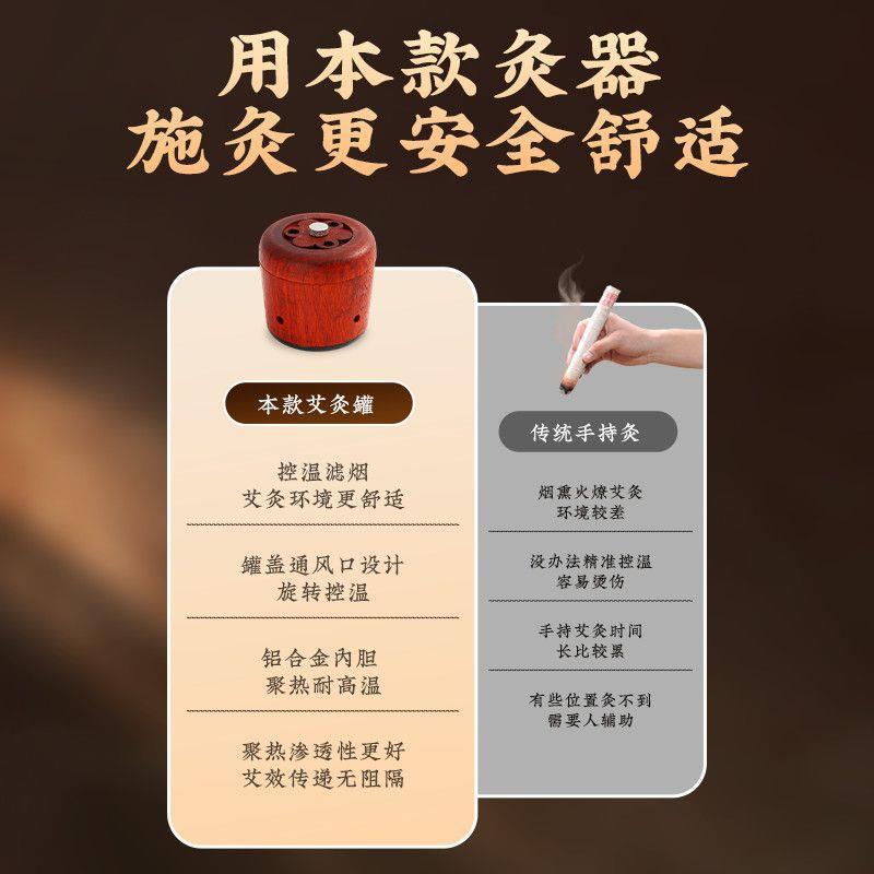 Facial Moxa Stone Moxibustion Jar Peach Blossom Facial Warming Tool Home Spa Beauty Kit with Moxa Sticks - Image 2