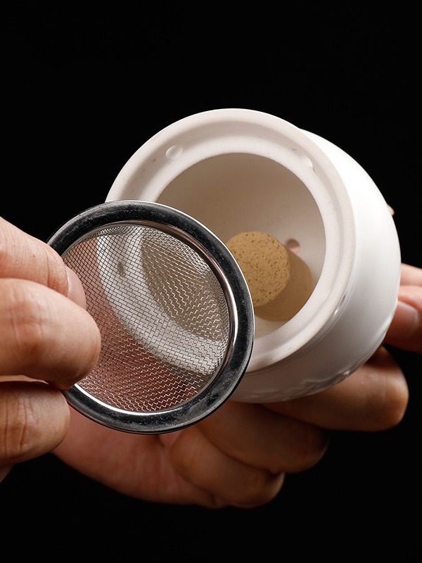 Ceramic Moxibustion Jar with Heat Shield Gua Sha Lid Home Moxa Stick Warmer Ai Tiao Ai Zhu - Image 5