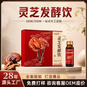 Lingzhi Fermented Drink with Gegen, Fuling, Dangshen & Goji — Food-Herb Botanical Beverage