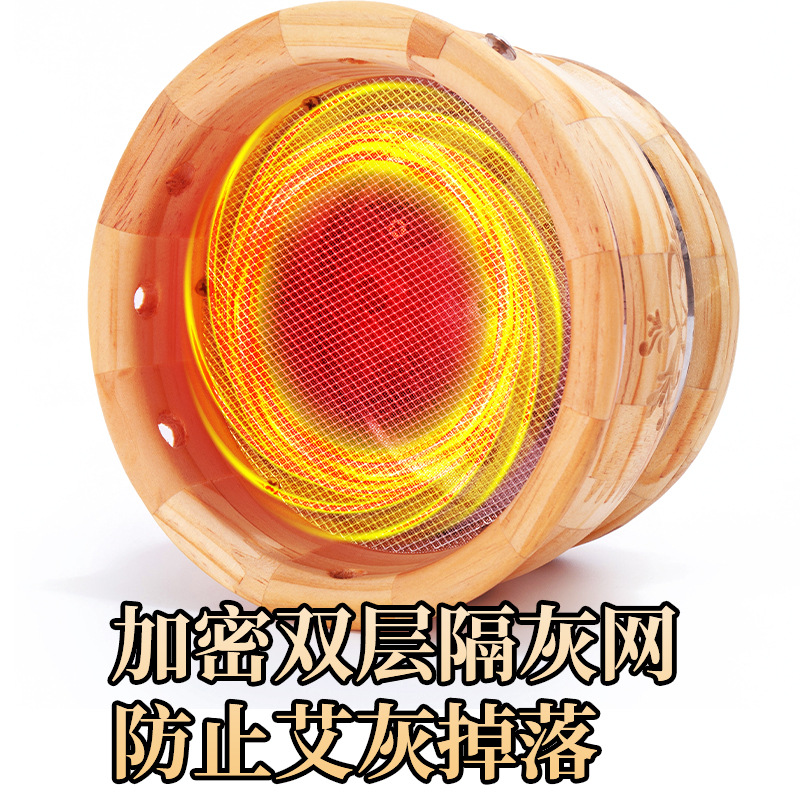 Smokeless Moxa Box Wooden Moxibustion Kit with 25 Aged Moxa Sticks for Navel and Abdomen Warming - Image 4