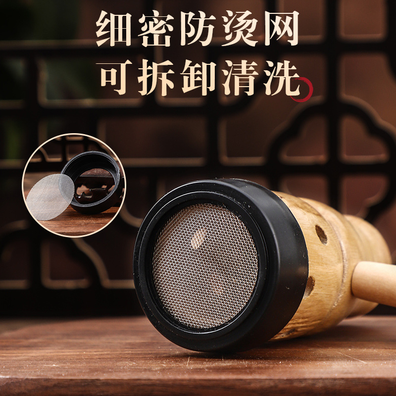 Handheld Wooden Gourd Moxibustion Box Portable Single Hole Moxa Burner for Full Body Warming - Image 3