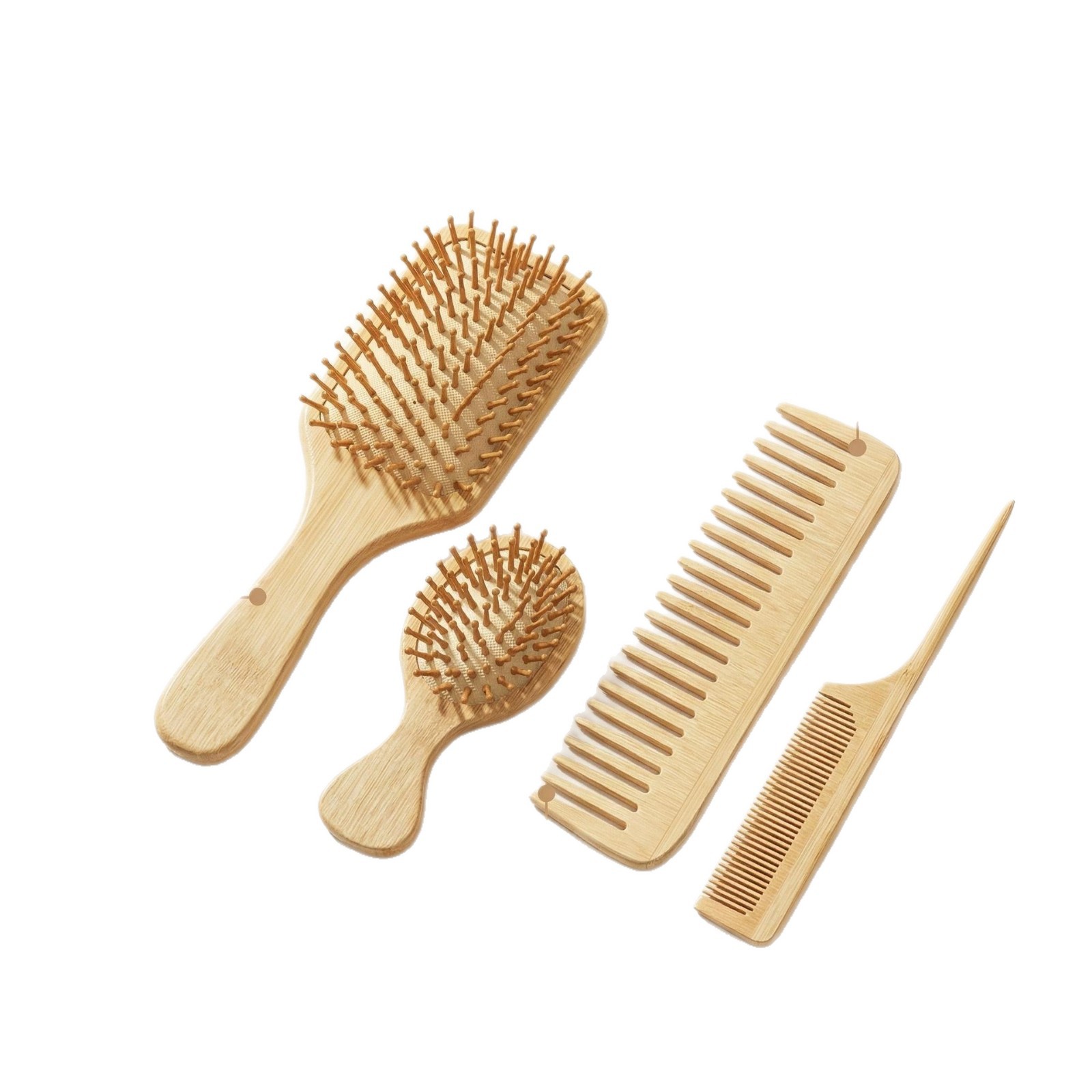 Natural Bamboo Air Cushion Hair Brush Set Wide Tooth Rat Tail Comb Anti Static Scalp Massage 20cm+ - Image 5
