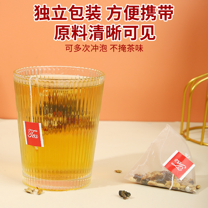 Red Bean Coix Seed Tea with Oolong Apple and Orange Peel 30 Triangle Tea Bags 150g Hot Brew Herbal Tea - Image 2