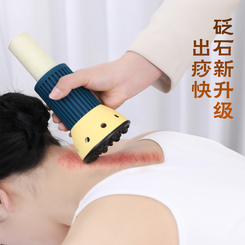 Bian Stone Moxa Jar Handheld Warming Massage Cup with 2 Moxa Sticks Fire Cap and Essential Oil - Image 3