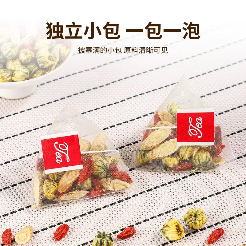 Dendrobium Goji Chrysanthemum Tea Bags 100g 10 Pyramid Bags Traditional Herbal Wellness Tea - Image 3