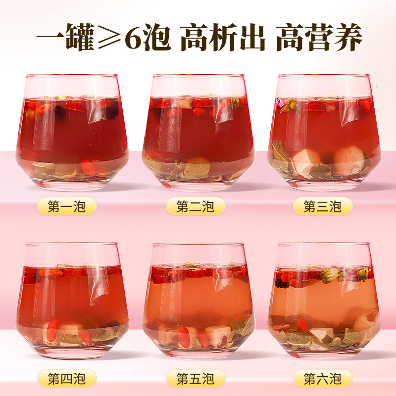 Red Ginseng Donkey-Hide Gelatin Rose Wellness Tea 300g 15 Cans Sugar-Free Herbal Blend - Image 3