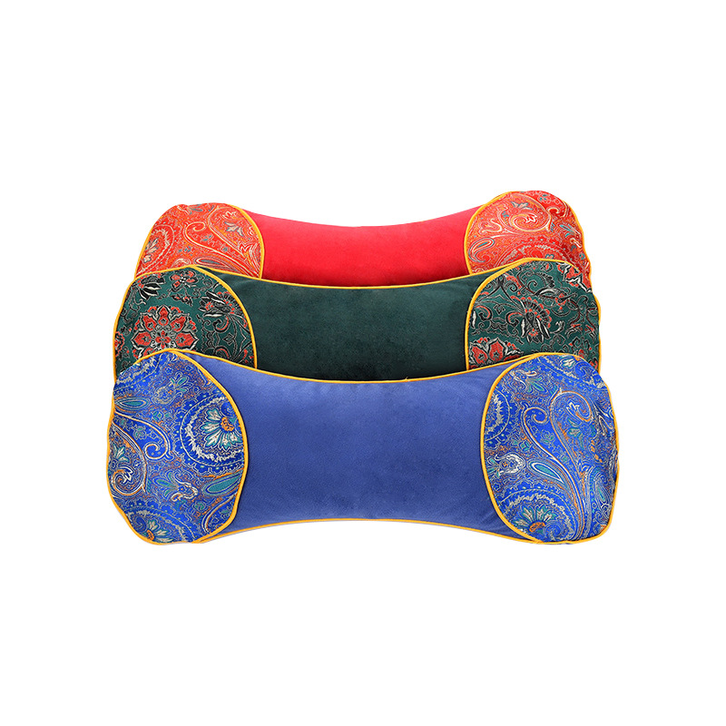 Electric Heating Mugwort Neck Pillow Ai Cao Bone Shape Cushion Warm Support for Head and Neck Purple Chinoiserie Style - Image 5