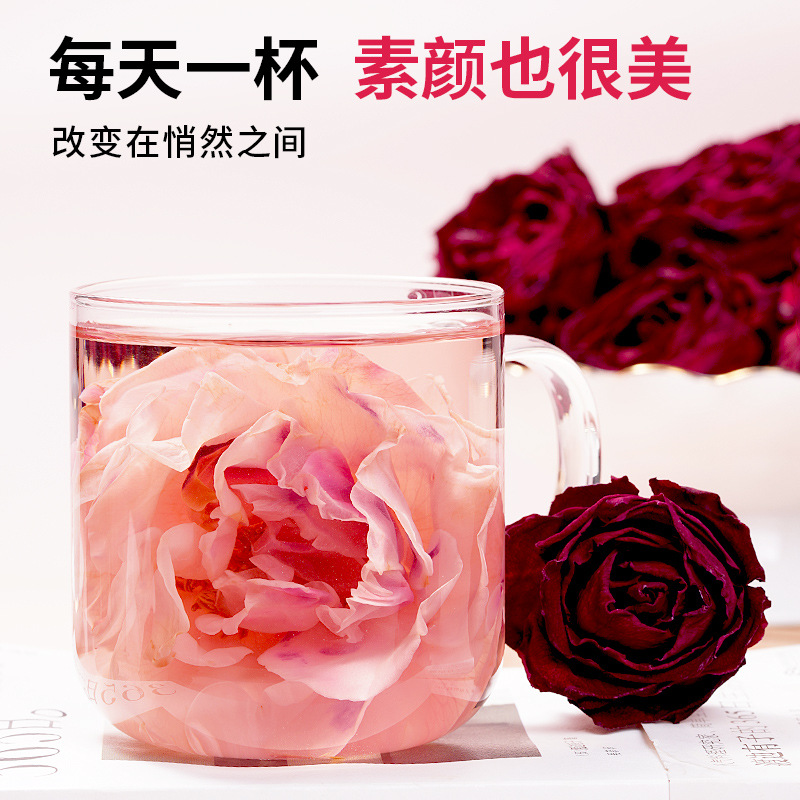 Yunnan Freeze Dried Dark Red Rose Flower Tea Dried Rose Buds One Bloom Per Cup 100g - Image 3