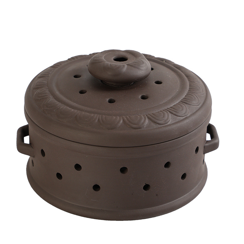 Portable Moxa Box Belly Warming Moxibustion Jar with 4-6 Vents Purple Clay Navel Therapy Device 500g - Image 5