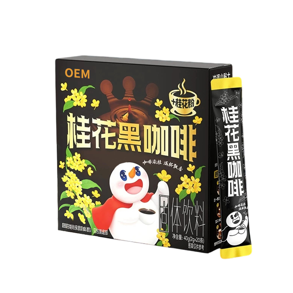 Osmanthus Black Instant Coffee Powder Single Serve Sticks for Office Brewing 40g - Image 5