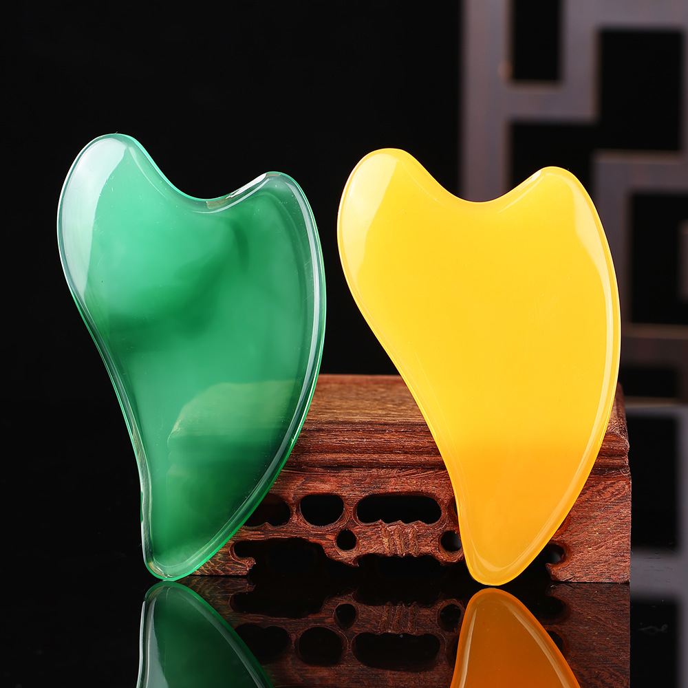 Resin Gua Sha Facial Sculpting Board Jawline Contour Massage Tool Pink Heart Shape Full Body Home Use - Image 4