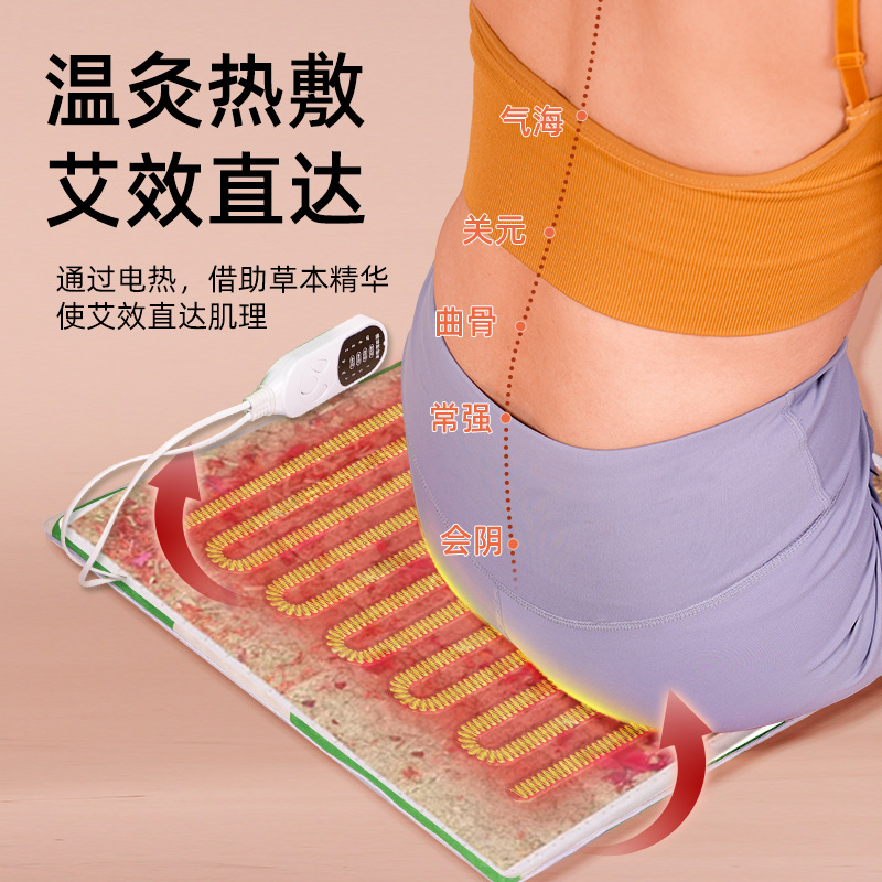 Electric Moxibustion Seat Cushion Ai Cao Warm Heat Therapy Pad with Adjustable Temperature Aged Mugwort Filling - Image 2
