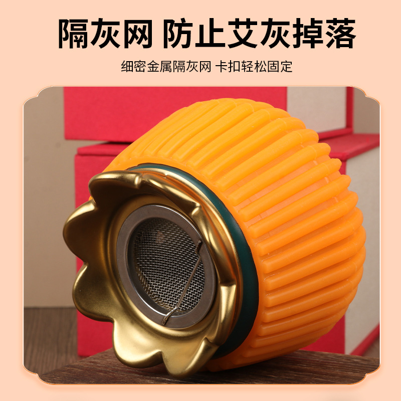 Gilded Fire Dragon Moxa Jar Handheld Warming Moxibustion Device with Mugwort Oil for Home Massage and Gua Sha Care - Image 3