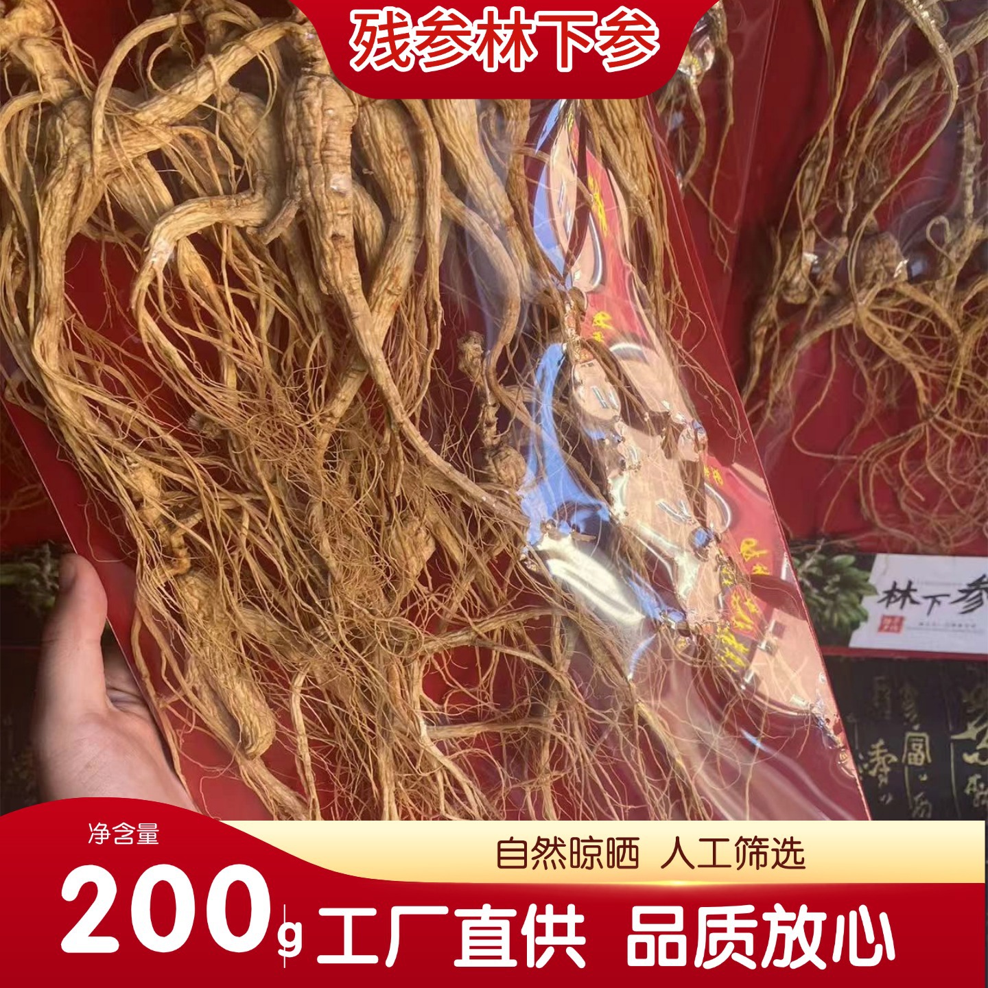 Dried Forest Ginseng Root 200g Sun Dried Jilin Ginseng for Cooking and Decoction - Image 2